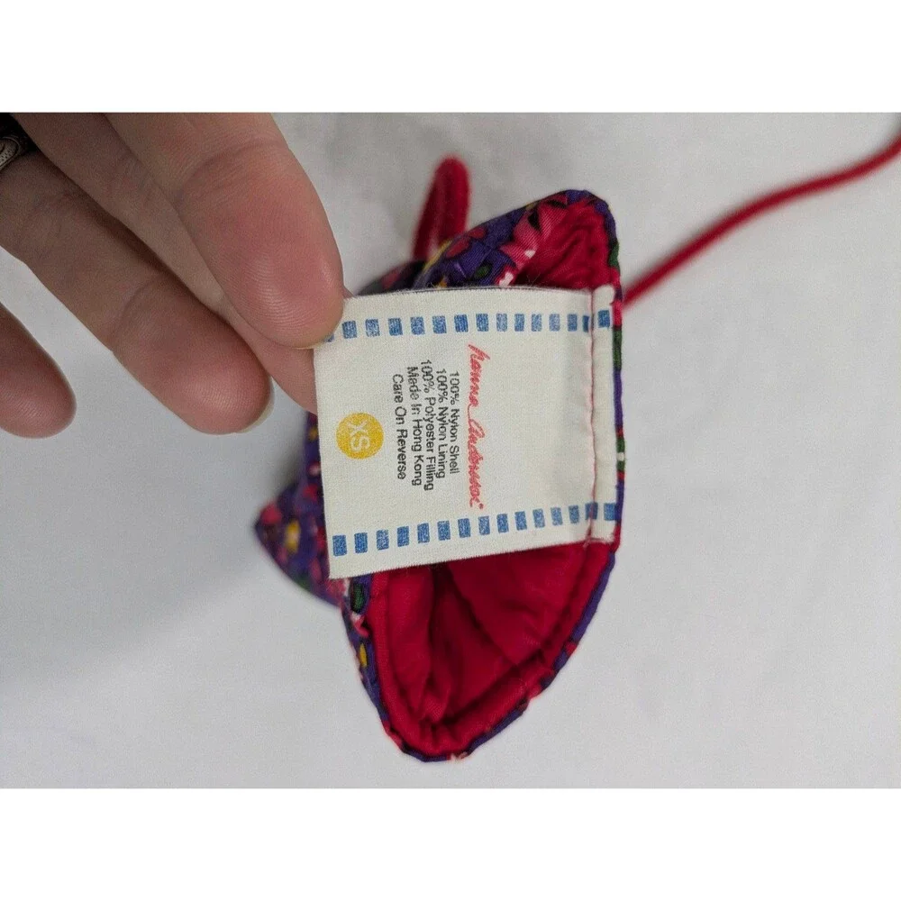 Vintage Hanna Andersson Floral Quilted Mittens with String – Size XS